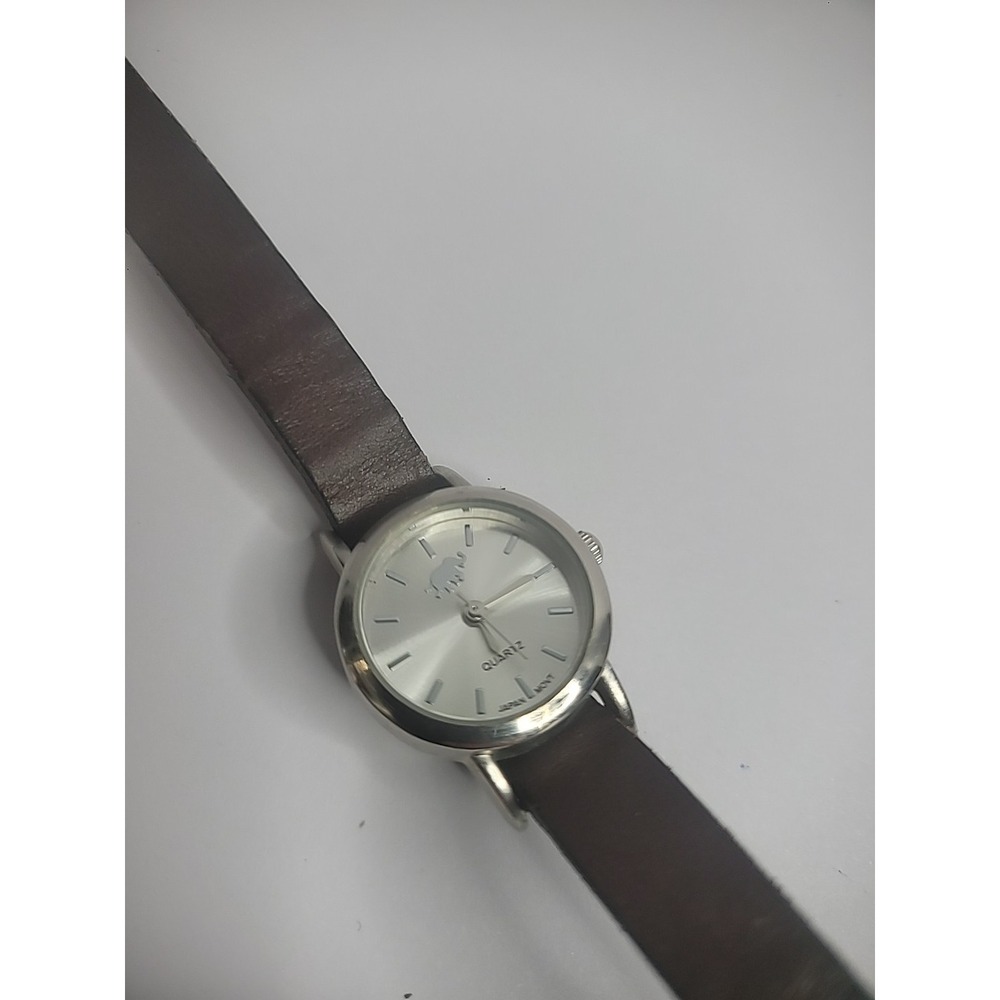 Vintage Wristwatch Watch Silver Tone Wrap Leather Snap Elepahnt Jewelry‎